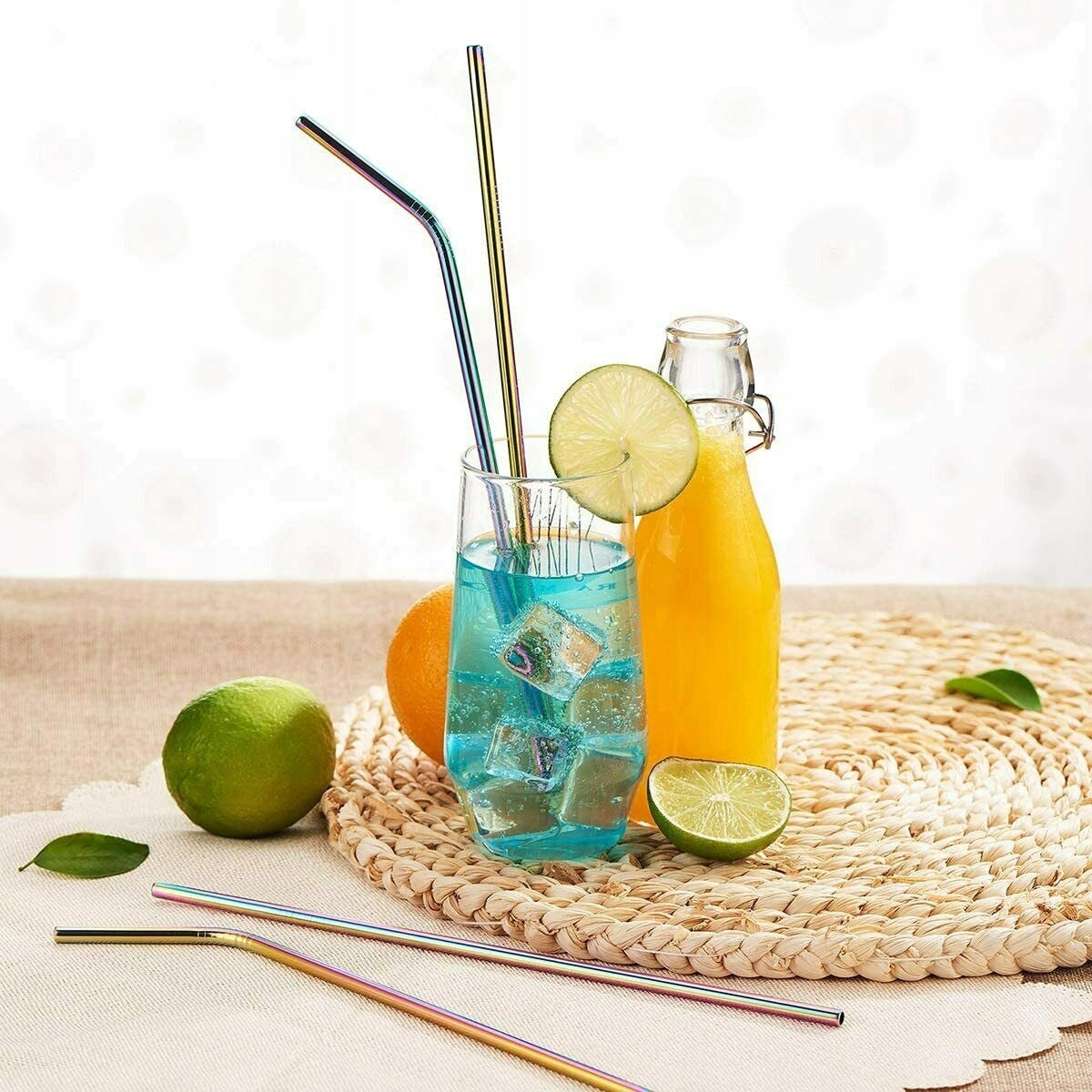 Set de 6 paie de baut metalice, cu perie pentru curatare, Multicolore, 21 cm