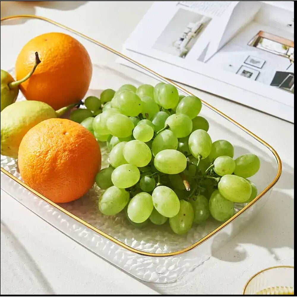 Tava Decorativa Eleganta Pentru Servire Aperitive, Prajituri, Fructe, 26 x 17.5 x 4.5 cm