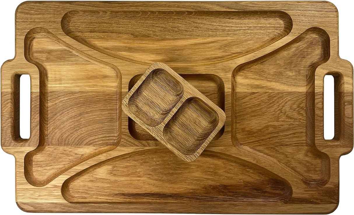 Platou din lemn cu 6 compartimente 49x29 cm