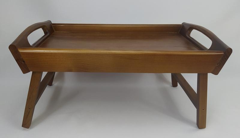 Tava de mic dejun Pliabila din Lemn 43 cm * 27cm, inaltime pe picioare 21 cm, maro