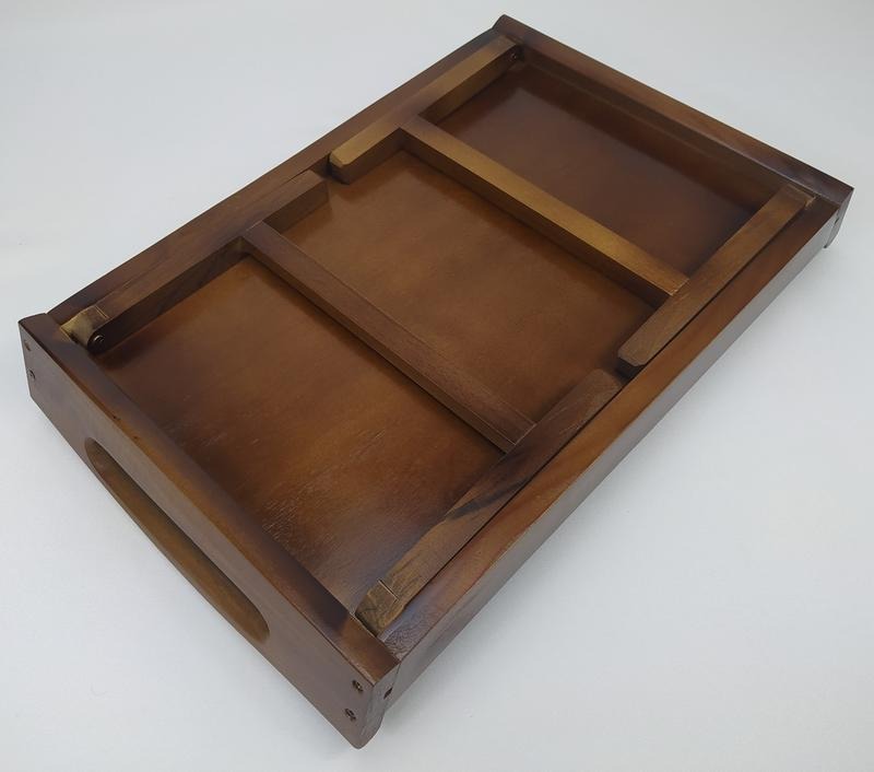 Tava de mic dejun Pliabila din Lemn 43 cm * 27cm, inaltime pe picioare 21 cm, maro