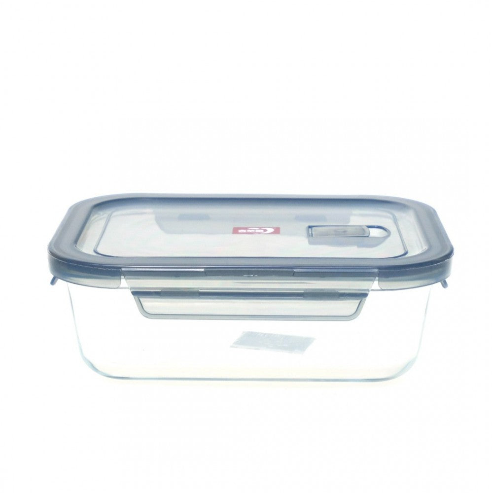 Caserola din Sticla dreptunghiulara cu capac din Plastic, 600 ml, 17x13x6 cm