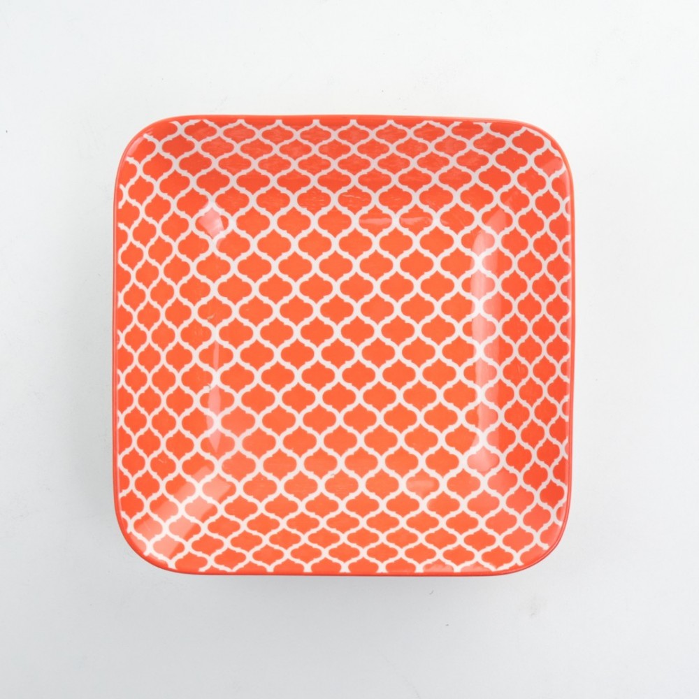 Tava pentru Cuptor patrata, Ceramica, Rosie, 20x20x5 cm