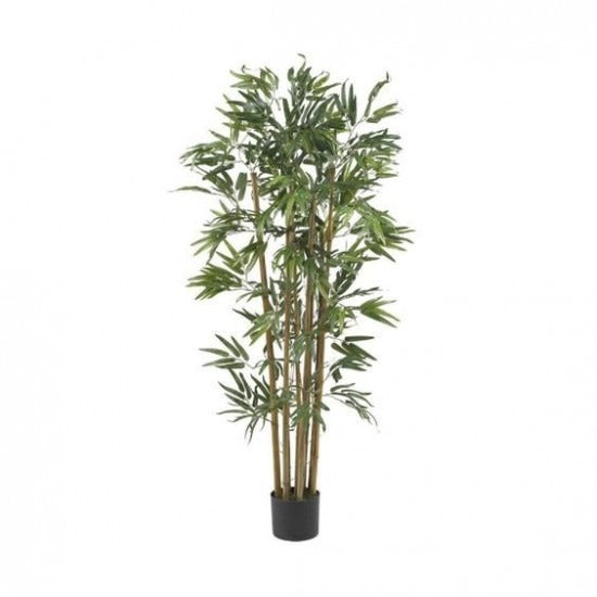 Bambus Artificial Cu Ghiveci 120 Cm, Verde