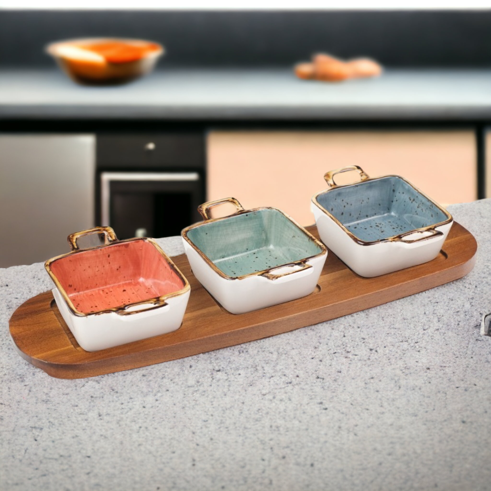 Set 3 Sosiere din Ceramica, Multicolore, 33x10x4,5 cm