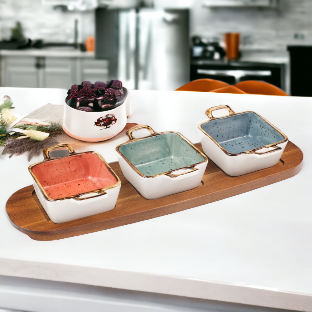 Set 3 Sosiere din Ceramica, Multicolore, 33x10x4,5 cm