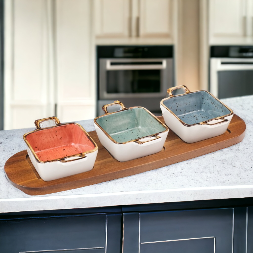 Set 3 Sosiere din Ceramica, Multicolore, 33x10x4,5 cm