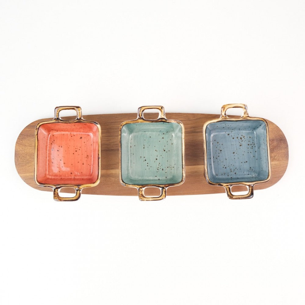 Set 3 Sosiere din Ceramica, Multicolore, 33x10x4,5 cm