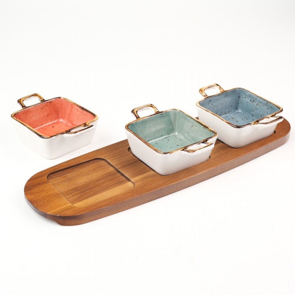Set 3 Sosiere din Ceramica, Multicolore, 33x10x4,5 cm
