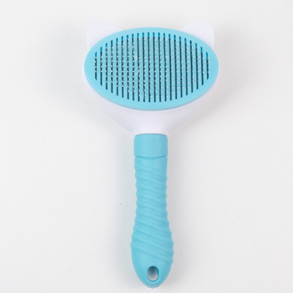 Perie pentru curatarea si ingrijirea Parului de Caini si Pisici, cu buton auto-curatare, 20x10 cm