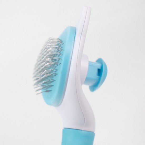 Perie pentru curatarea si ingrijirea Parului de Caini si Pisici, cu buton auto-curatare, 20x10 cm