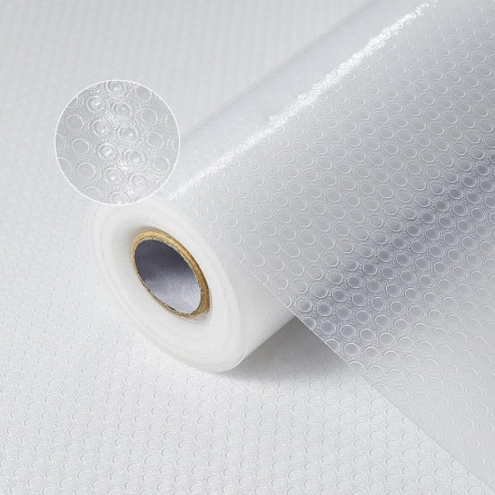 Folie antialunecare si protectie sertare, etajere, rafturi, transparenta, 45x150 cm