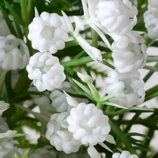 Crenguta de Floarea Miresei artificiala, culoare alba, 80 cm