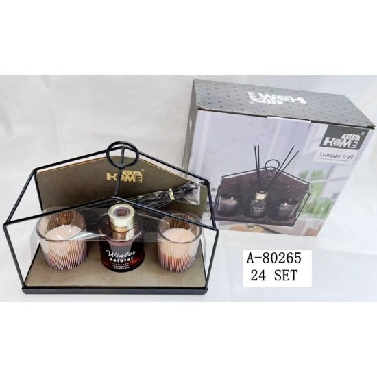 Set Aromaterapie cu Suport pentru Ulei Parfumat ,Lumanari si Bete