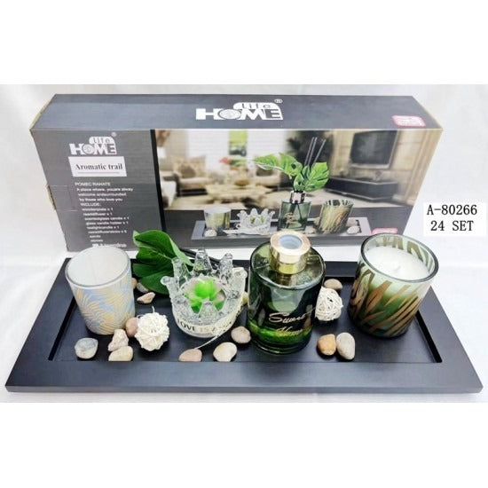 Set Aromaterapie cu Suport pentru Ulei Parfumat ,Lumanari si Bete