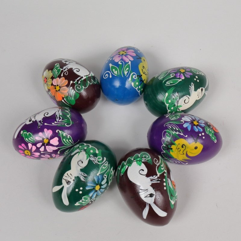 Oua Pictate Manual, Multicolore, din Lemn