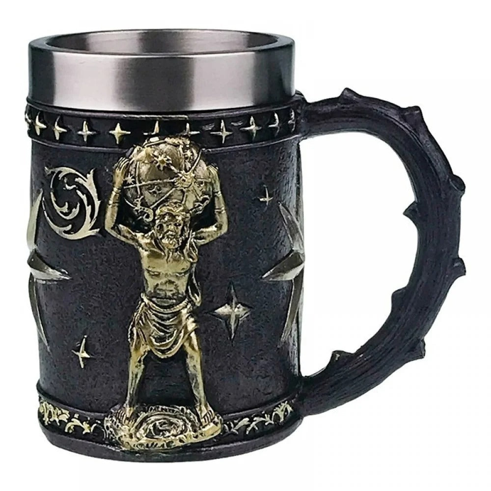 Halba Medievala din Rasina si Inox , cu Pereti Dubli , 500 ml