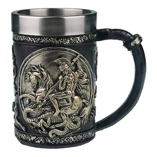 Halba Medievala din Rasina si Inox , cu Pereti Dubli , 500 ml