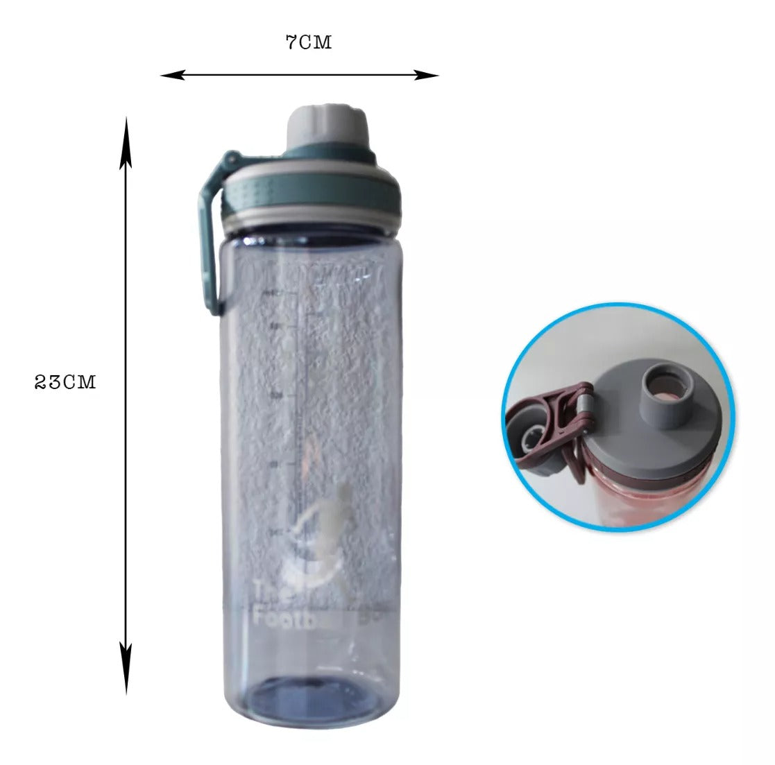 Sticla apa sport , Gri / transparent , 650 ml