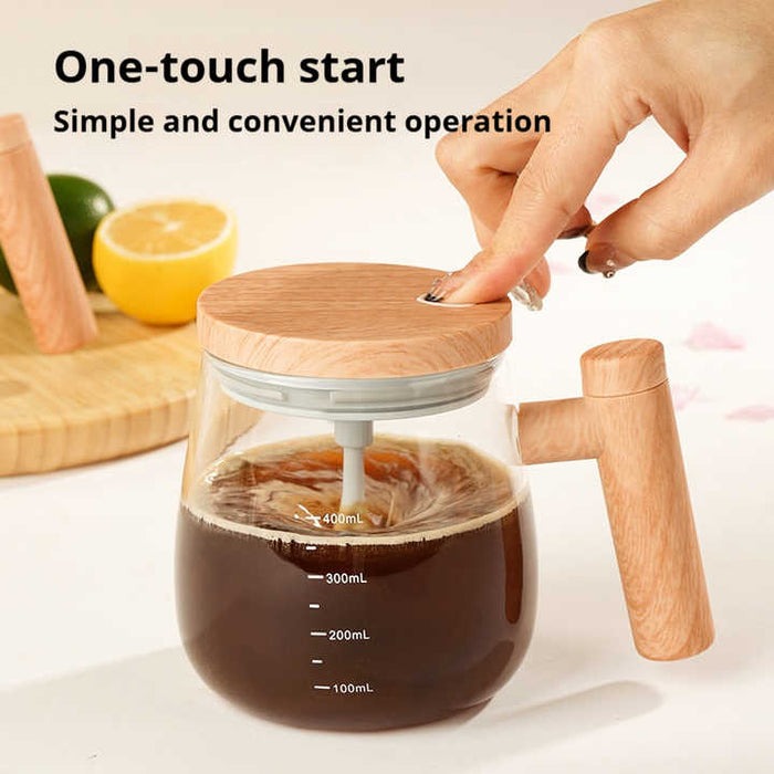 Cana Electrica gradata cu Amestecare Automata ,Sticla Borosilicata, 400ml, USB