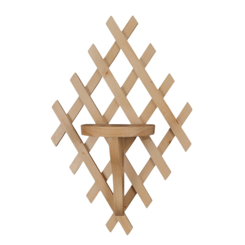 Suport de Perete pentru Ghiveci, Lemn, 50x33 cm / platou : 15*11 cm