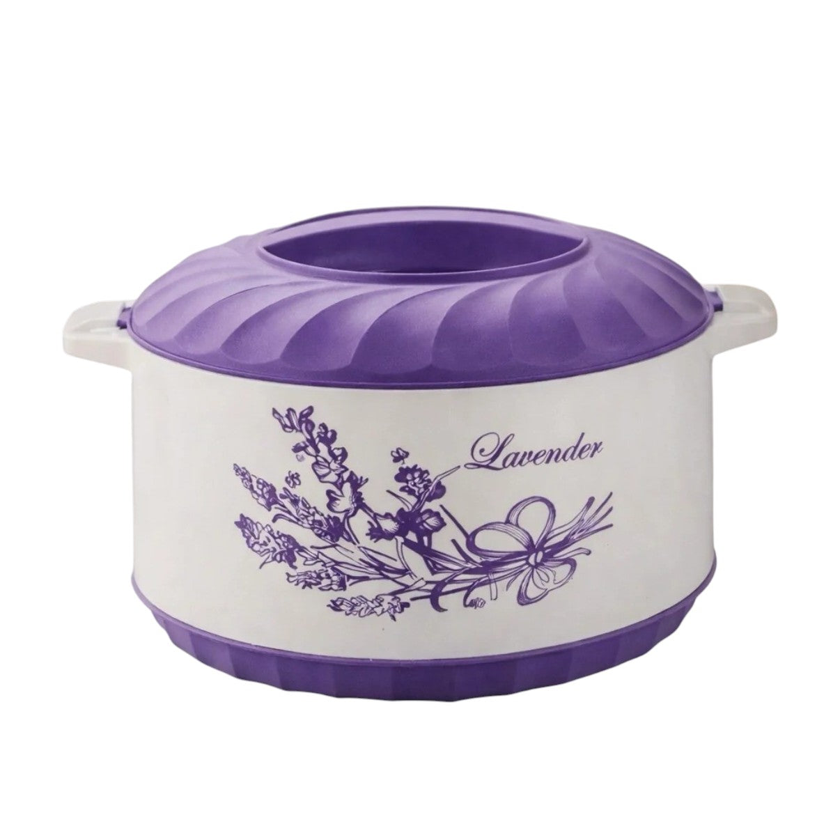 Caserola Termica din Inox si Plastic cu Pereti Dubli , model Lavanda/Masline