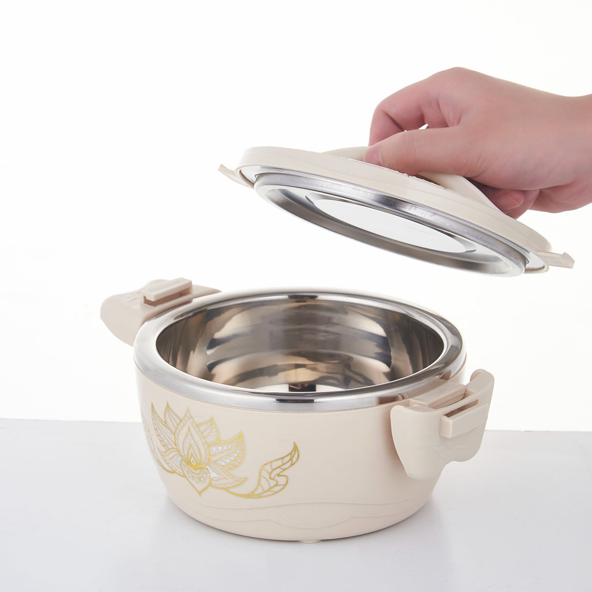 Set 4 caserole Termice, Plastic si Inox, 1L,2L,4L,6L