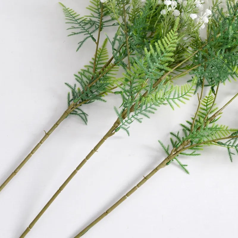 Crenguta de Floarea Miresei artificiala, culoare alba, 80 cm