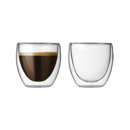 Set 6 Pahare cu Pereti Dubli, Cafea Espresso, Sticla Termorezistenta, 80 ml ST12