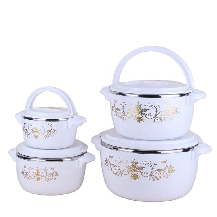 Set 4 caserole Termice, Plastic si Inox, 1L,2L,4L,6L