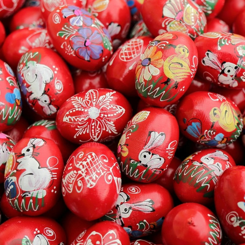 Oua Pictate Manual, Multicolore, din Lemn