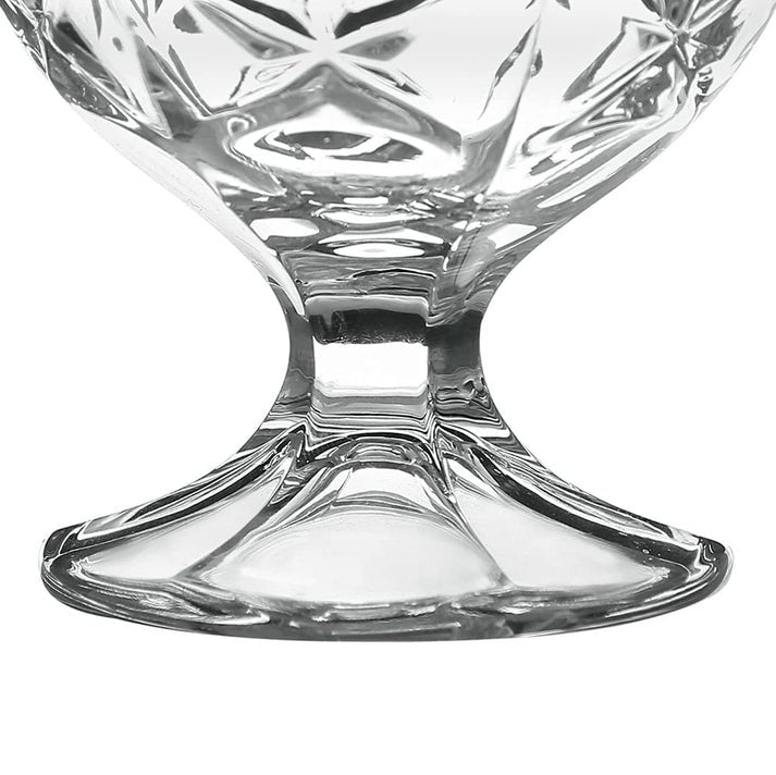 Set 6 cupe cu picior din sticla pentru înghețată/ salata de fructe , 300 ml