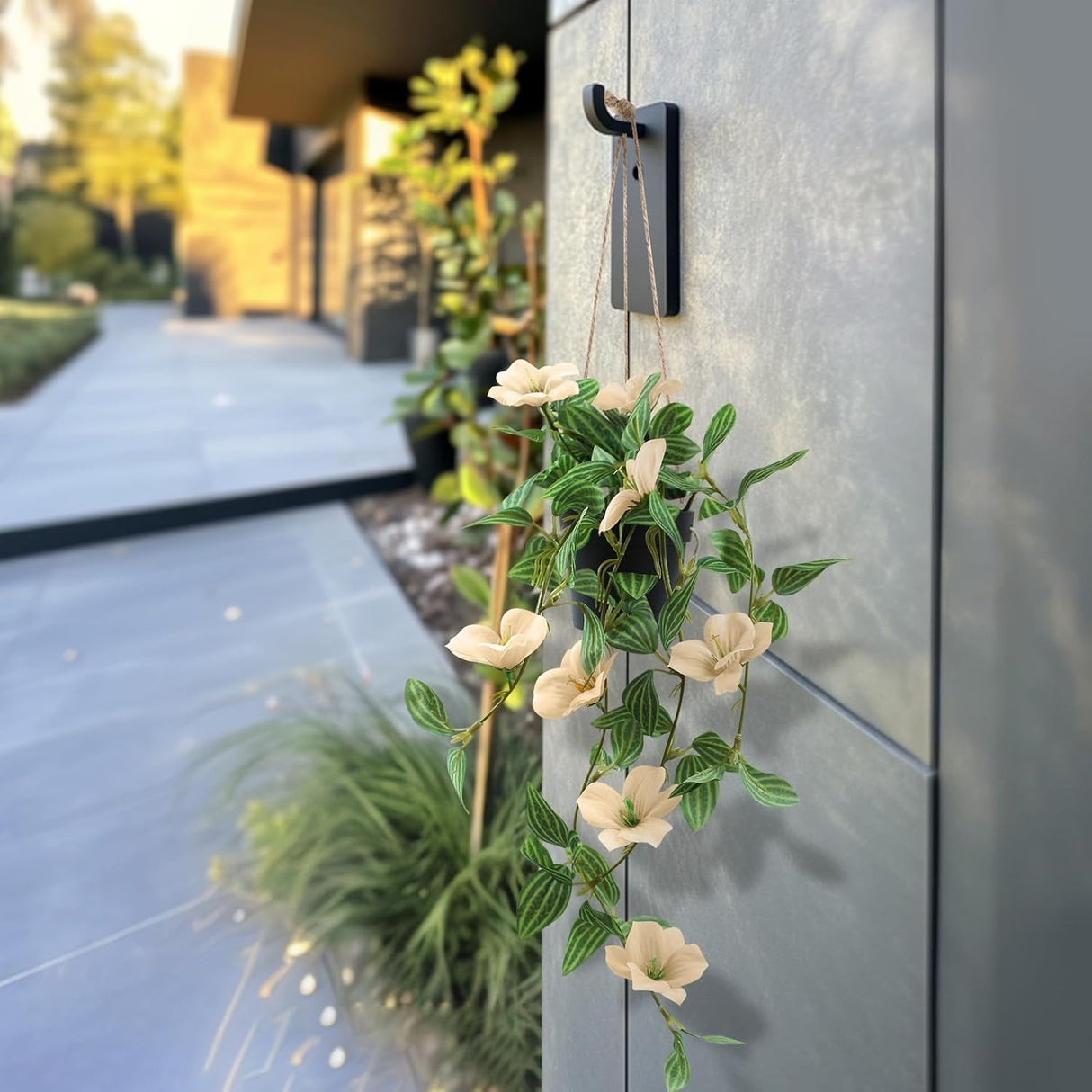 Plantă Artificială de Iederă Suspendată cu Flori,50 cm