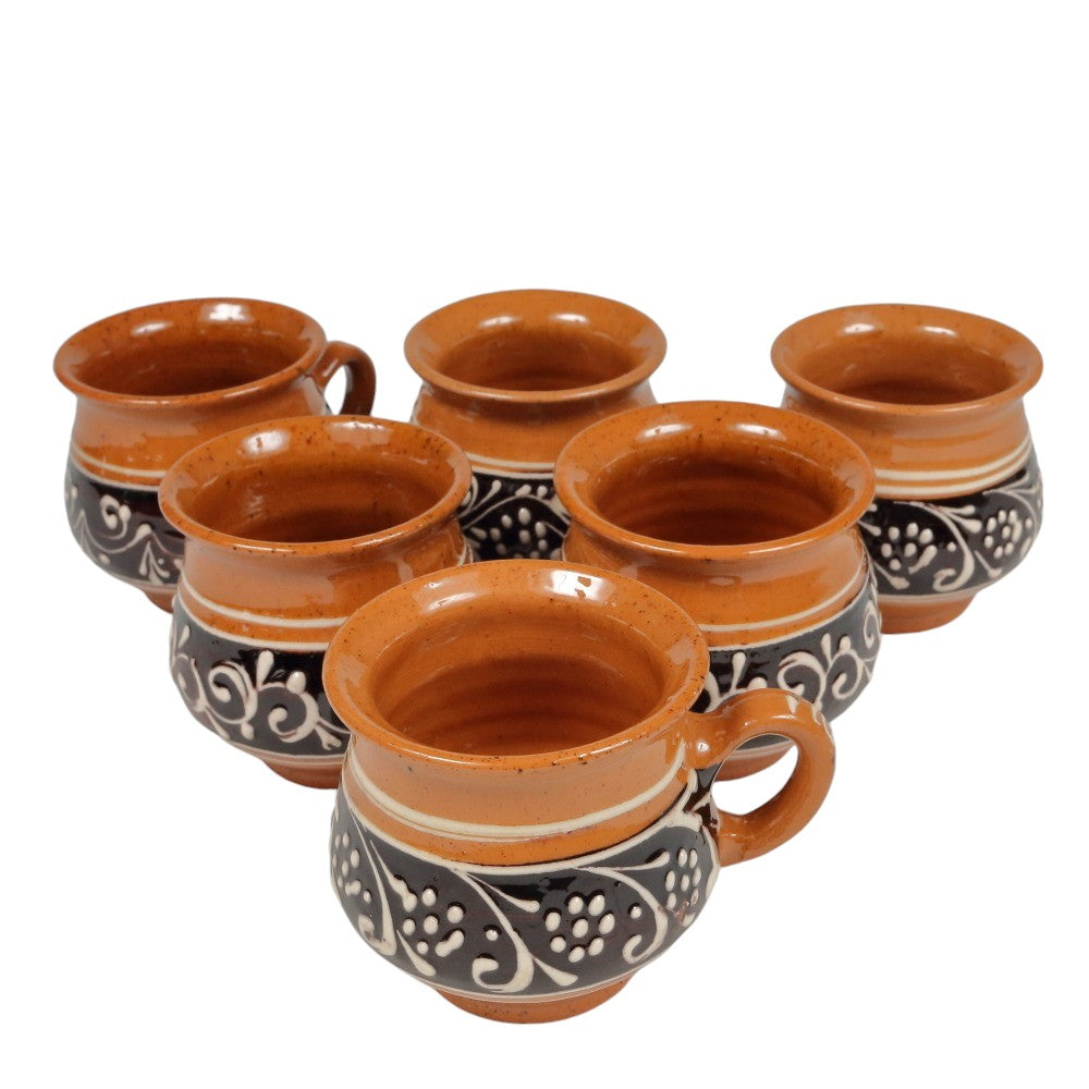 Set 6 Cesti Traditionale de Tuica din Ceramica , 50 ml