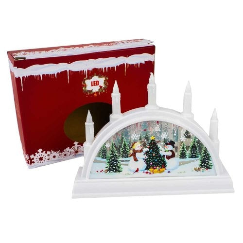 Lumanare Ornamentala Luminoasa Craciun, Plastic, Oameni de Zapada