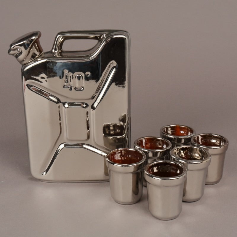 Set pentru servire bauturi, Canistra , Ceramica, 1,5 l , cu 6 pahare 100 ml