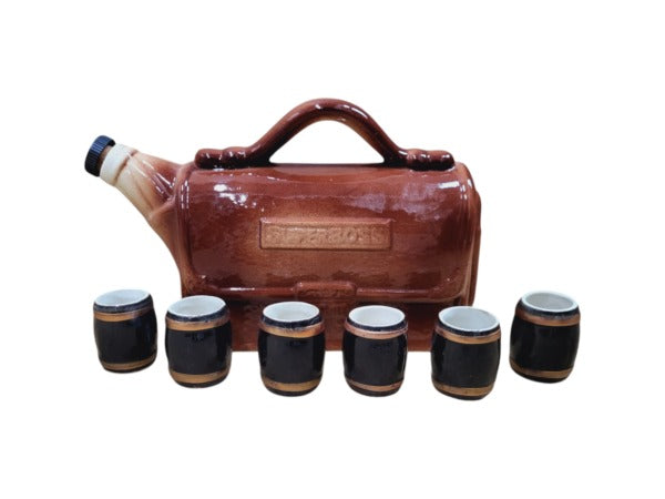 Set servire băutura ceramică,Geanta Superboss 1.5L cu 6 pahare 100 ml