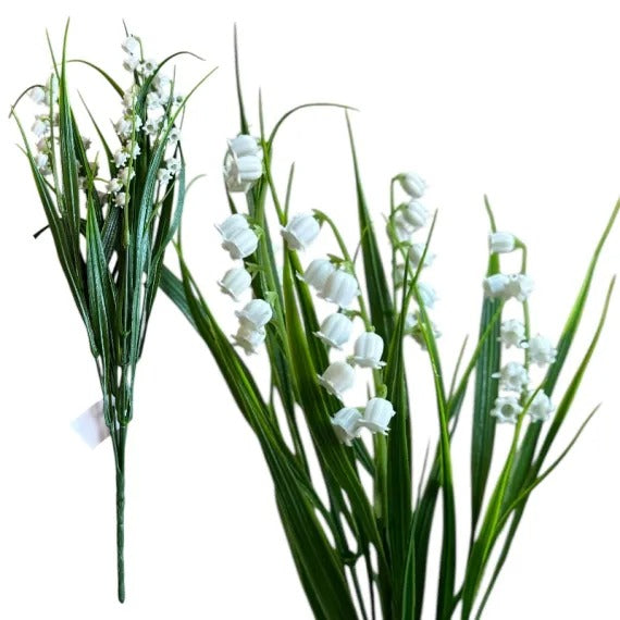 Fir/Buchet 5 floari artificiala – Lacramioare/Margaritar, 35 cm