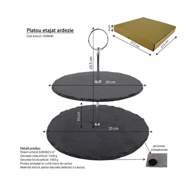 Platou etajat, Piatra Ardezie, 2 nivele