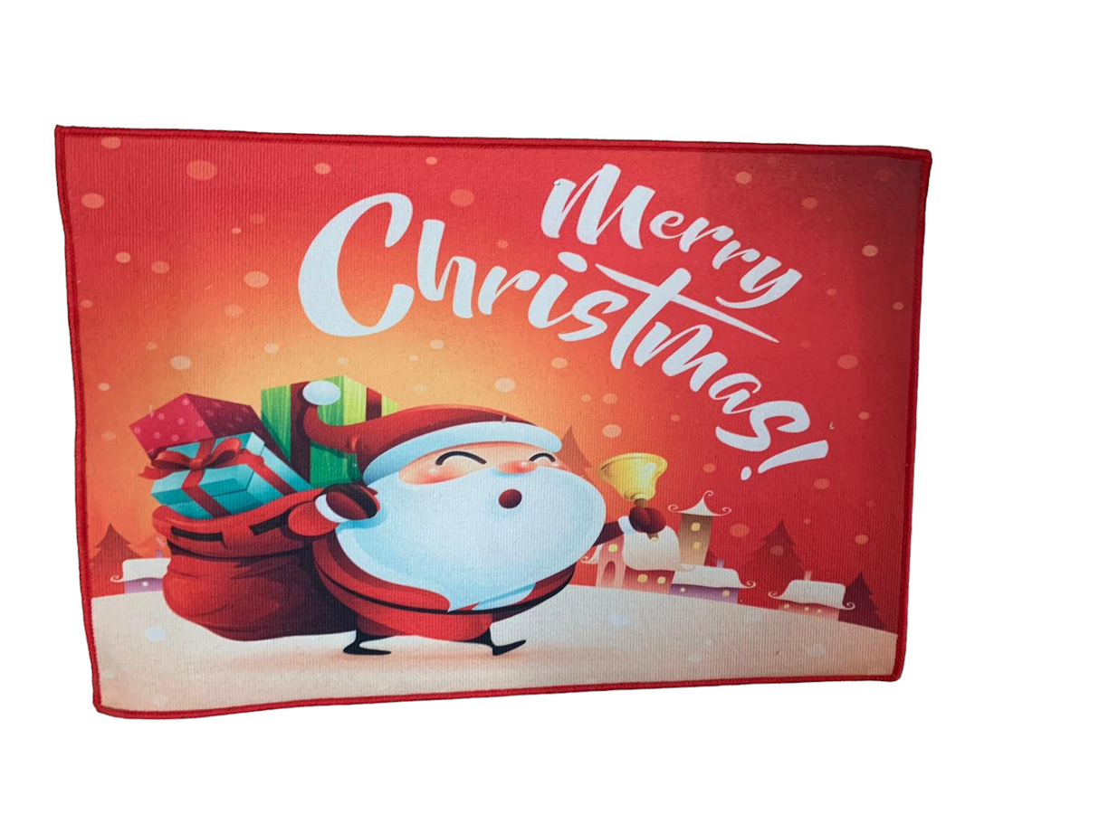 Covoras intrare textil, model Craciun, 58 x 38 cm