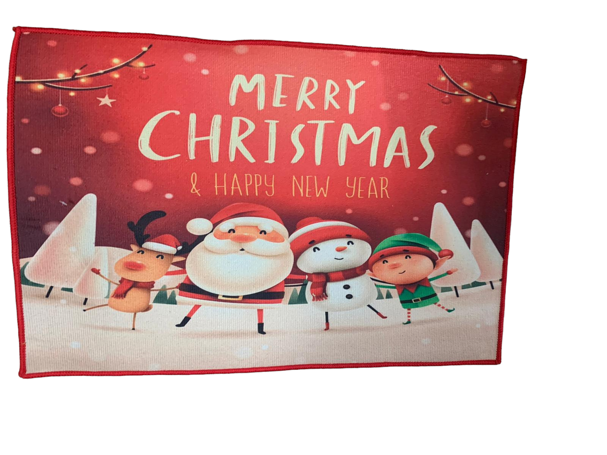 Covoras intrare textil, model Craciun, 58 x 38 cm