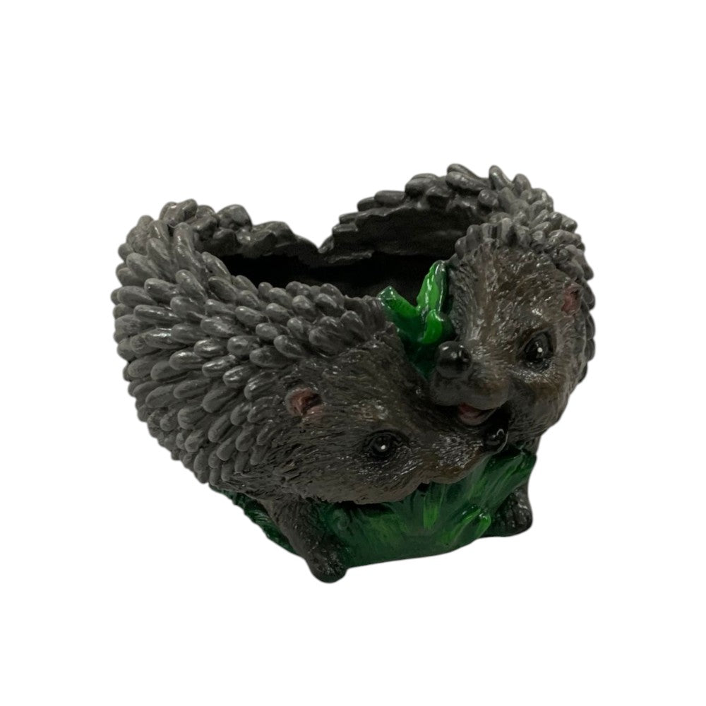 Ghiveci de flori , Doi arici , ceramica, 13x18 cm