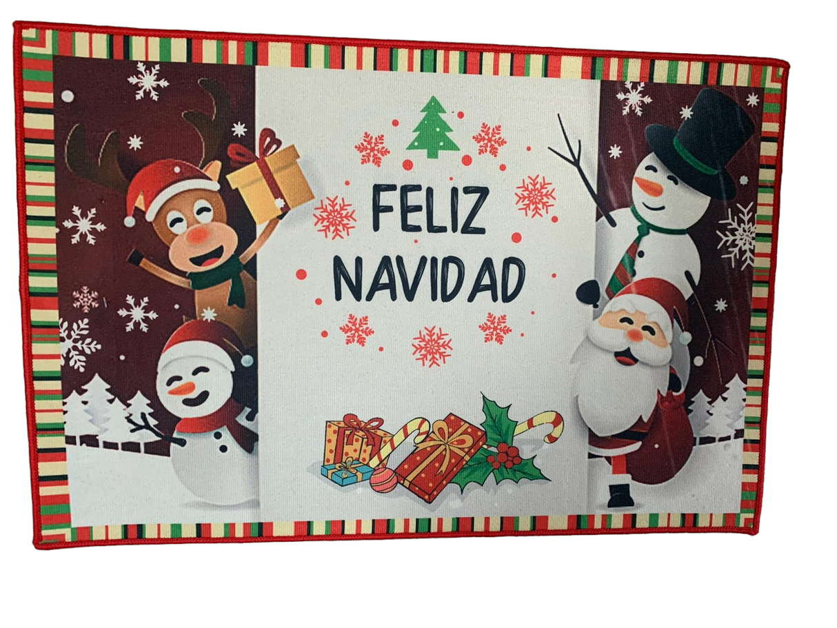 Covoras intrare textil, model Craciun, 58 x 38 cm