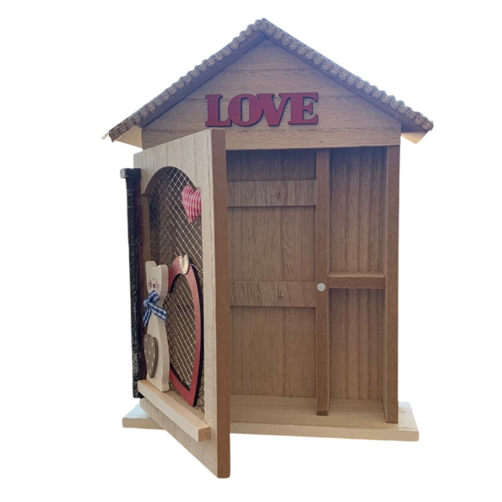 Suport pentru chei din Lemn Tip Casuta , 6 agatatori