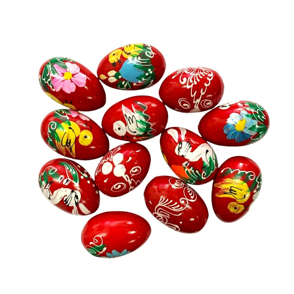 Oua Pictate Manual, Multicolore, din Lemn