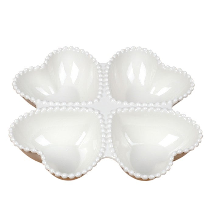 Platou compartimentat din Ceramica, Alb