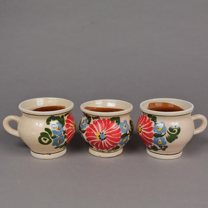 Set 6 ceşti Traditionale din ceramică, Pictate Manual , 100 ml