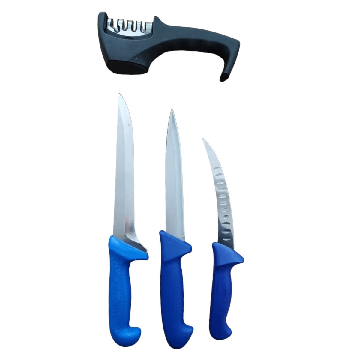 Set 3 cutite Macelarie si Ascutitor Profesional,27,34,39 cm