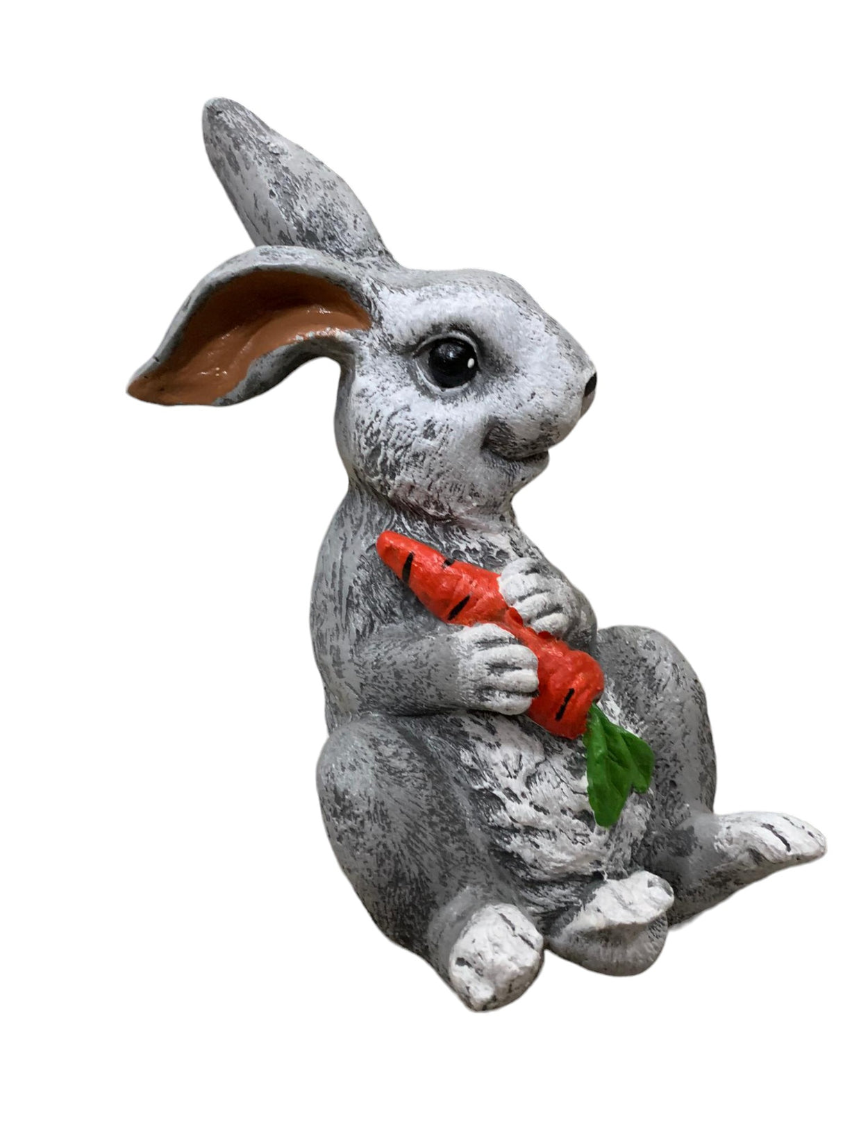 Decoratiune ceramica Iepuras cu morcov,30 cm