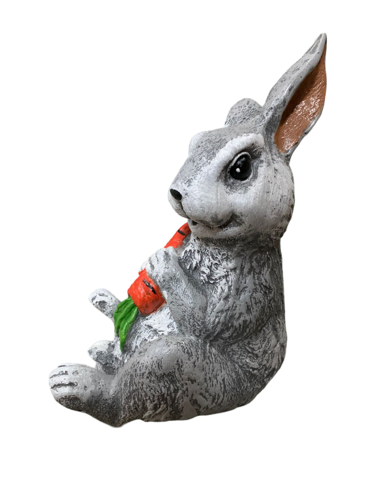 Decoratiune ceramica Iepuras cu morcov,30 cm